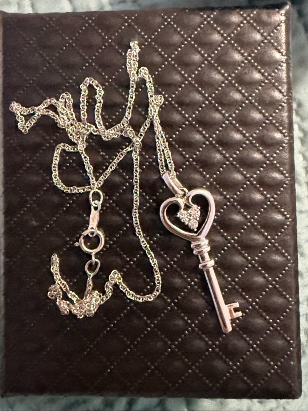 Silver Heart Key Pendant Necklace - Elegant Women’s Jewelry